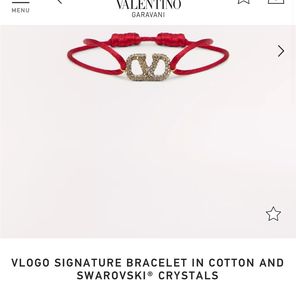Valentino Garavani VLOGO SIGNATURE BRACELET IN COTTON AND SWAROVSKI® CRY…